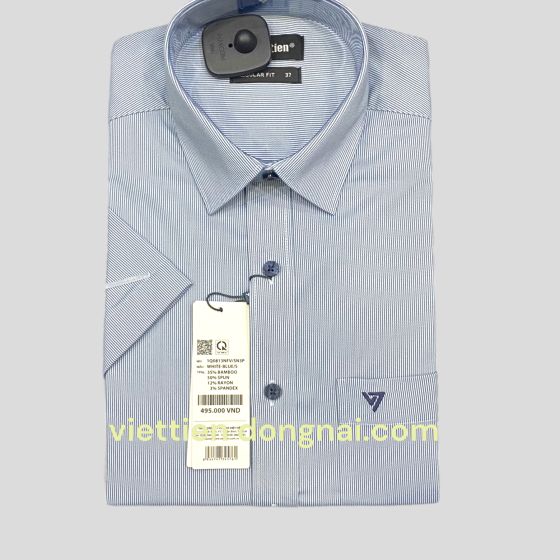 Áo sơ mi việt tiến vạt ngang 