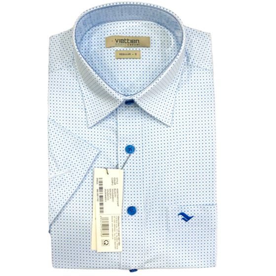 Áo sơ mi việt tiến vạt ngang 